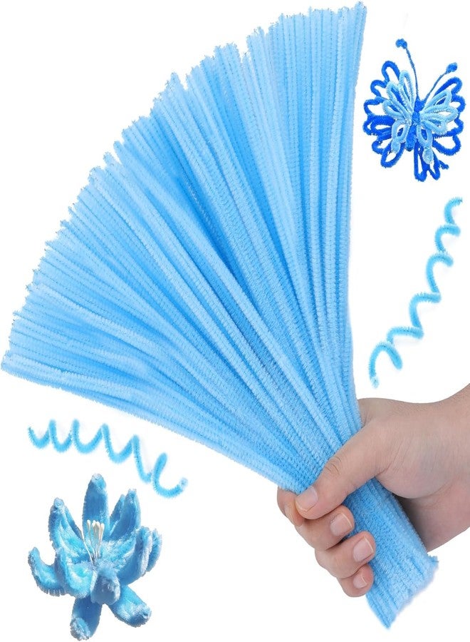 3A Featuretail 300Pc Set Tri Color Combo Pipe Cleaners Craft, Pipe Cleaners Chenille Stem Fuzzy Sticks Craft Supplies for flowers making, Home DIY (Light PInk, White & Light Blue) - Image 2